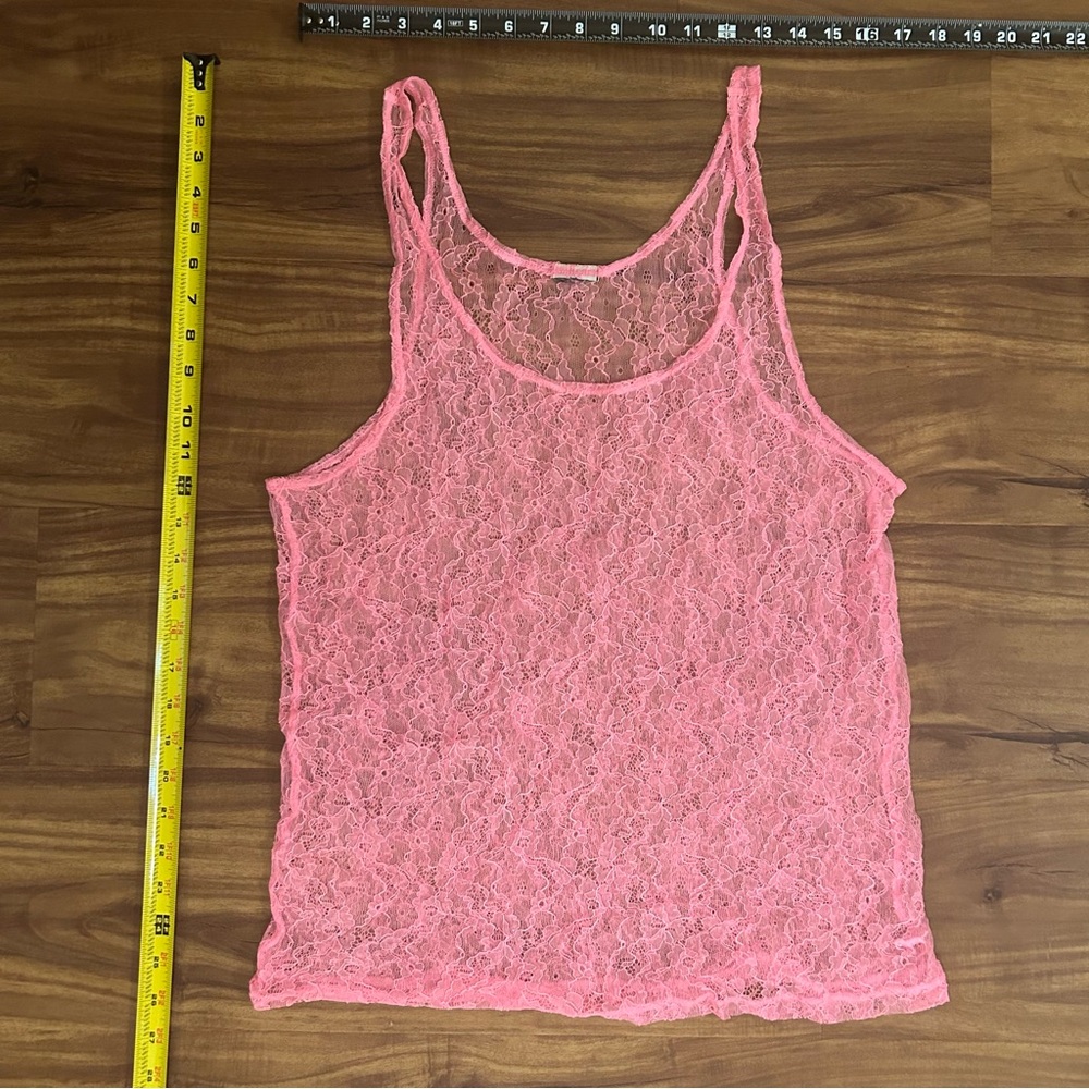 PINK Victoria's Secret Pretty Pink Lace Tank Top - Picture 2 of 5